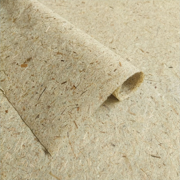 Detailed view of eco-friendly mulberry paper made by Kozo Studio, combining banana fiber and kozo pulp for a strong, flexible finish.