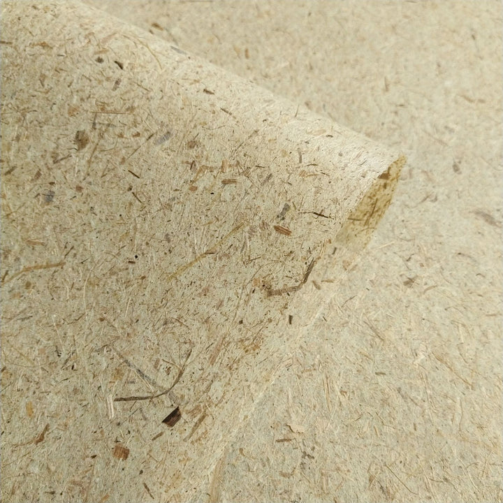 Fibrous surface of handmade banana paper created at Kozo Studio, blending kozo and natural plant fibers for a unique mulberry paper look.
