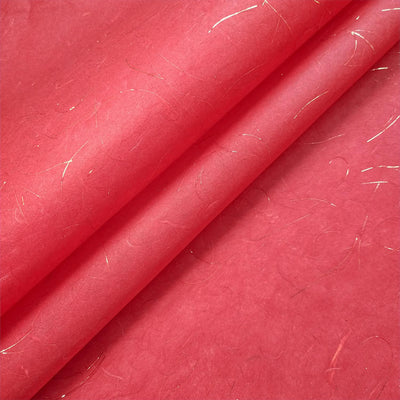 Golden Tinsel Unryu Kozo Mulberry Paper (Cherry Red)
