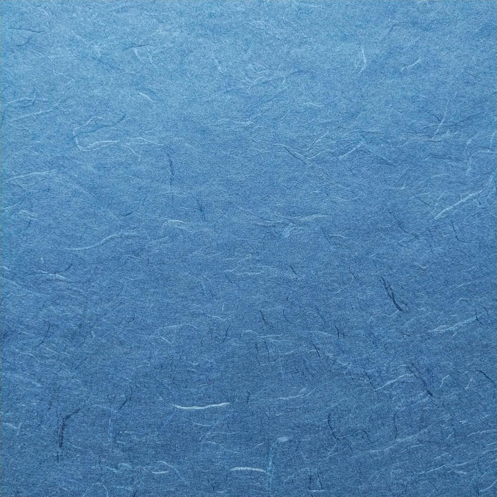 Kozo Studio Unryu paper in cobalt blue showcasing delicate handmade mulberry texture