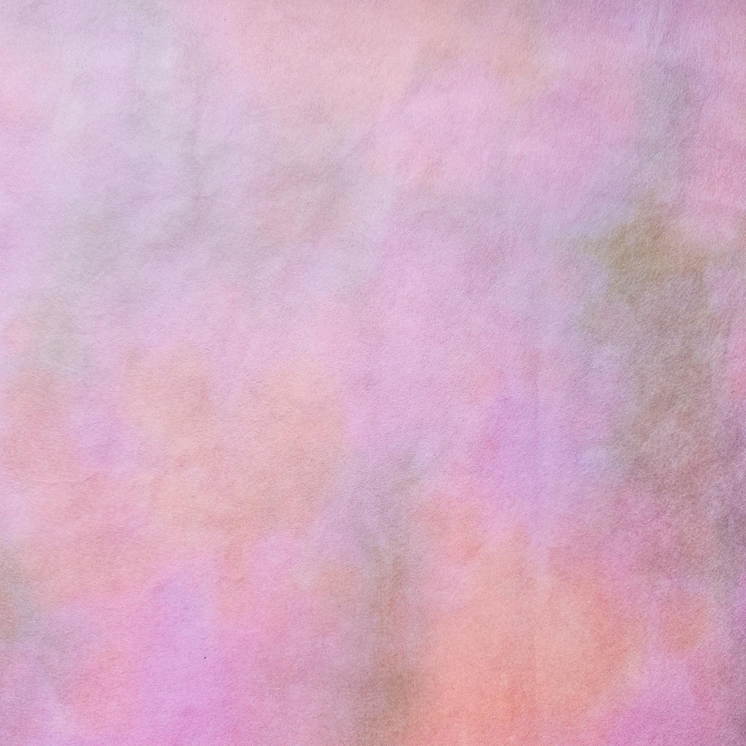 The Ombre Kozo Paper (#2 Pink Haze) by Kozo Studio features a watercolor background of soft pastels like pink, purple, peach, and hints of green on delicate Mulberry rice paper, creating a soothing abstract texture.