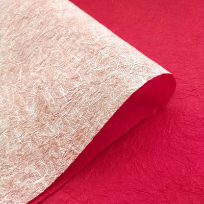 Double-sided Momigami Mulberry Paper (White and Red)