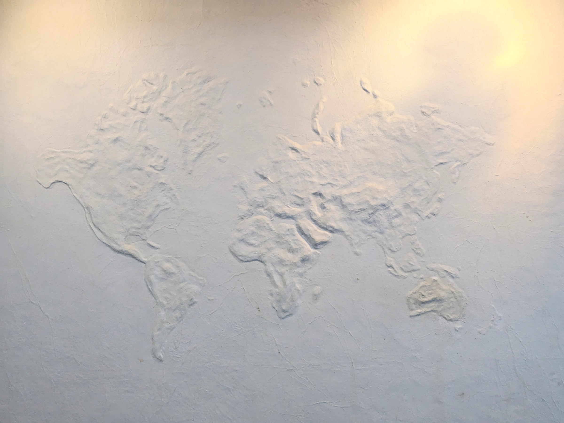 World map made with kozo pulp