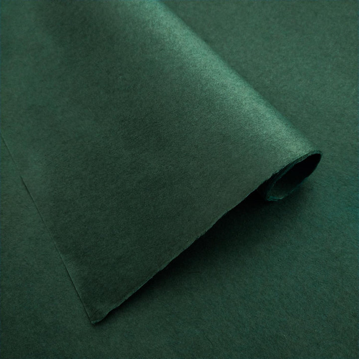Amazon Green Kozo Studio handmade paper featuring a smooth mulberry paper surface with gentle, even lighting.