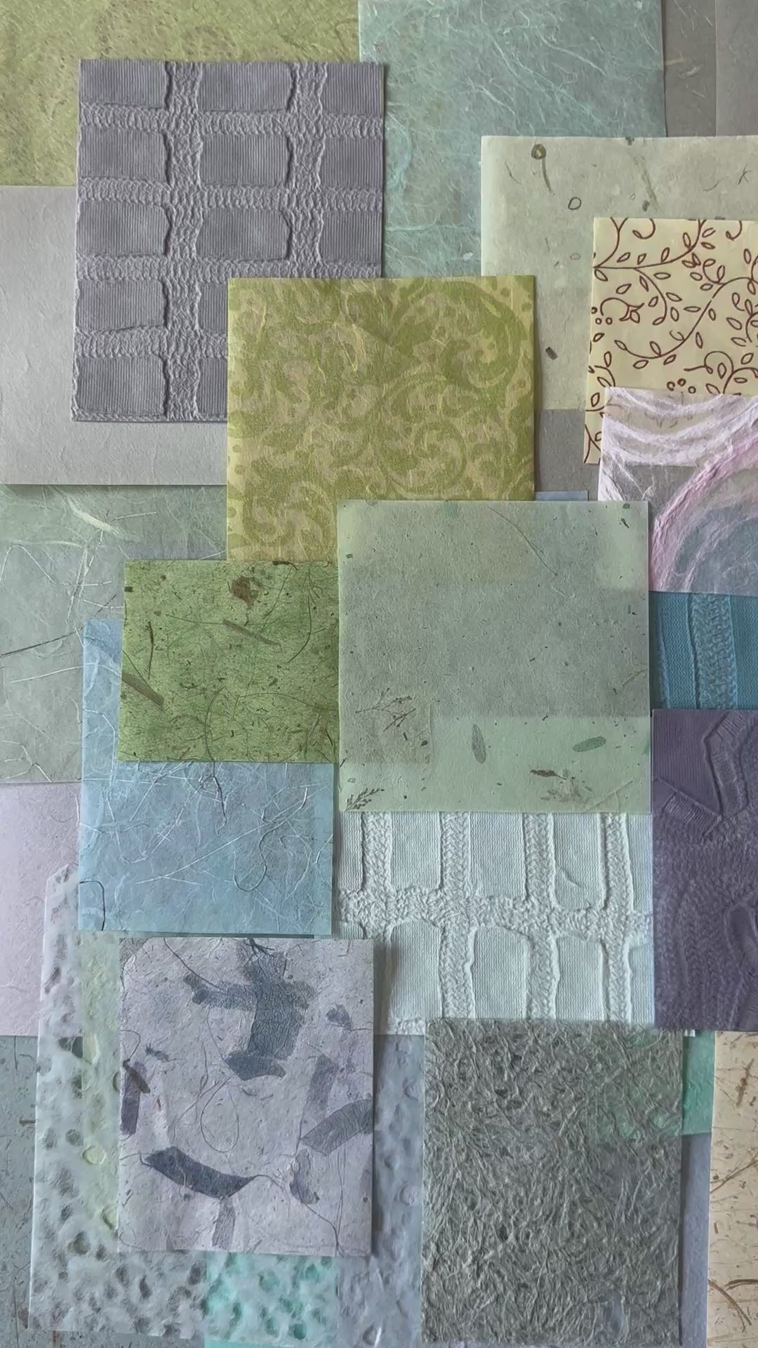 A creative flat lay of Kozo Studio’s handmade paper pack, showcasing a variety of pastel mulberry paper scraps—perfect for paper mache, journaling, and DIY art projects.