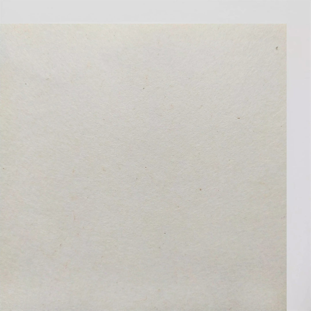 A close-up of Kozo Studios A4 Extra Thin Natural Kozo Paper (35 gsm) reveals its subtly textured, slightly rough surface with barely visible specks against a neutral background.