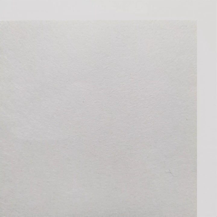 A close-up of Kozo Studios A4 White Kozo Paper (70 gsm) reveals its subtly textured surface, even lighting accentuates the fine grain and slight irregularities. Comes in a pack of 10 sheets.