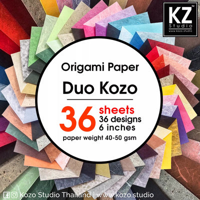 Origami Duo Kozo Paper Pack (6x6 in., 36 sheets)