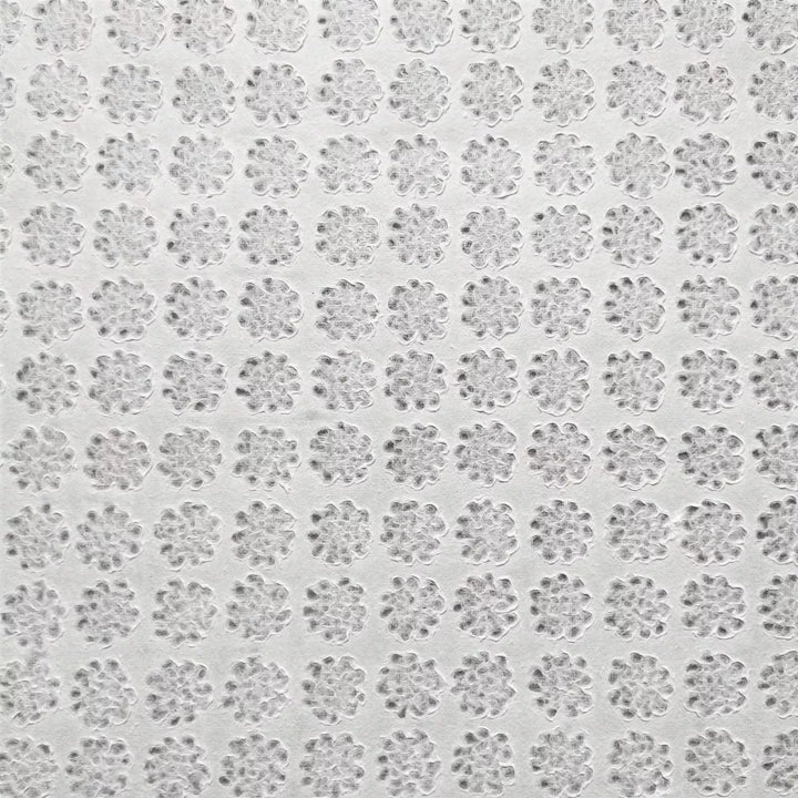 Handmade paper from Kozo Studio with water-dropped lace patterns, showcasing the artistry of Rakusui on soft, textured mulberry paper.