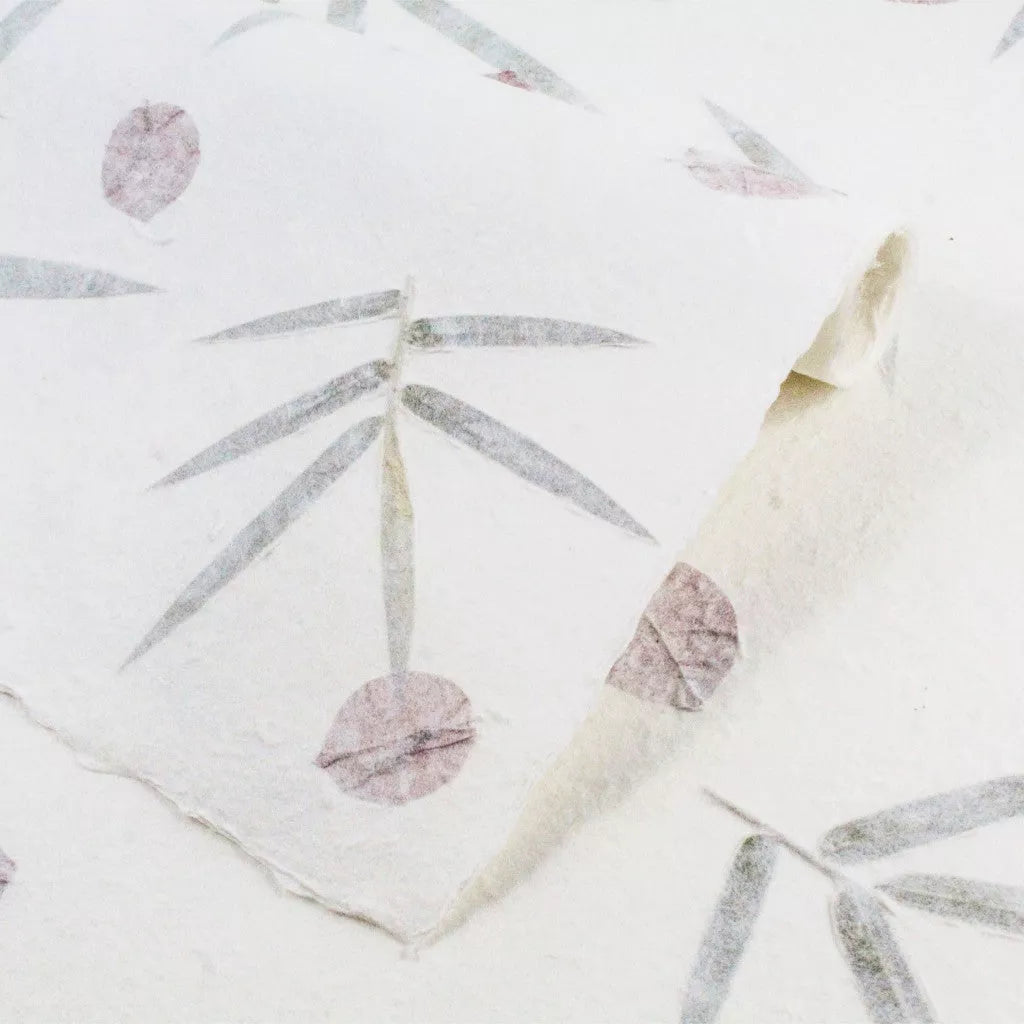 Handmade Kozo Paper with Flowers (Design 3)