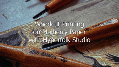 Impresión xilográfica sobre papel morera con Hyperfolk Studio
