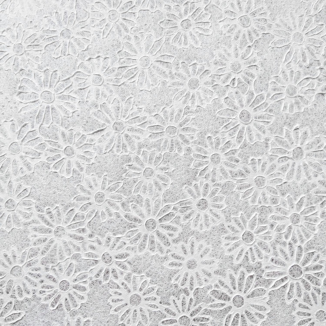 Handmade Embossed Lace Kozo Mulberry Paper (Daisy, White)