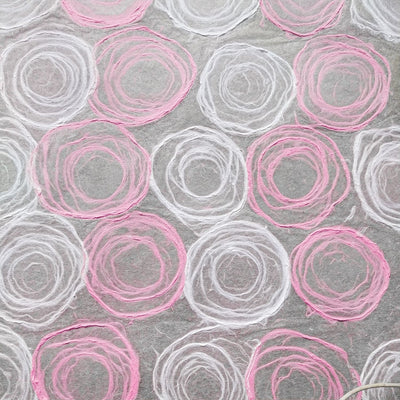 Papier Rose Kozo fait main (rose et blanc)
