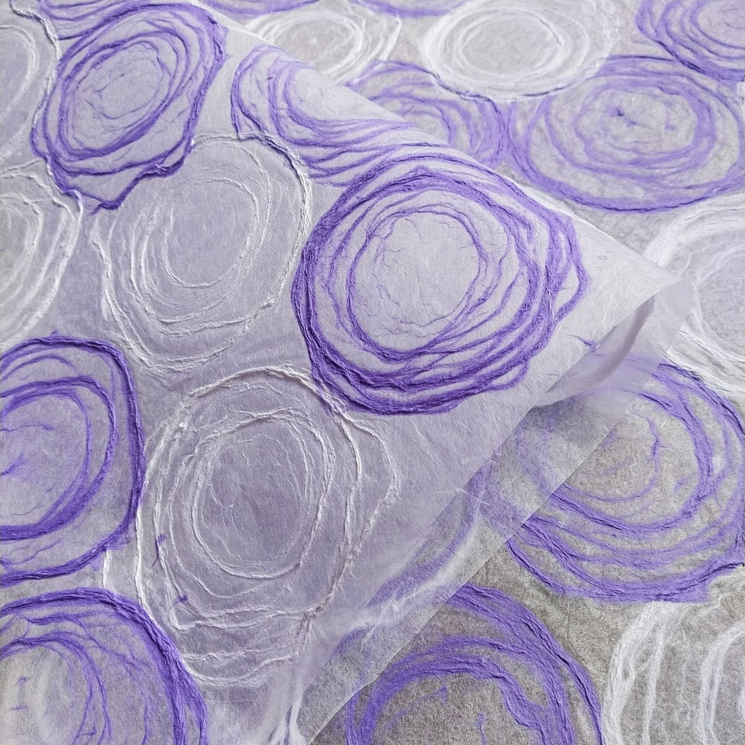 Handmade Rose Kozo Paper (Purple and White) | Mulberry Paper