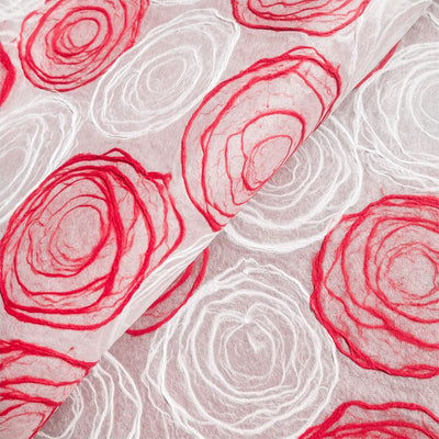 Papel Rose Kozo hecho a mano (rojo y blanco)
