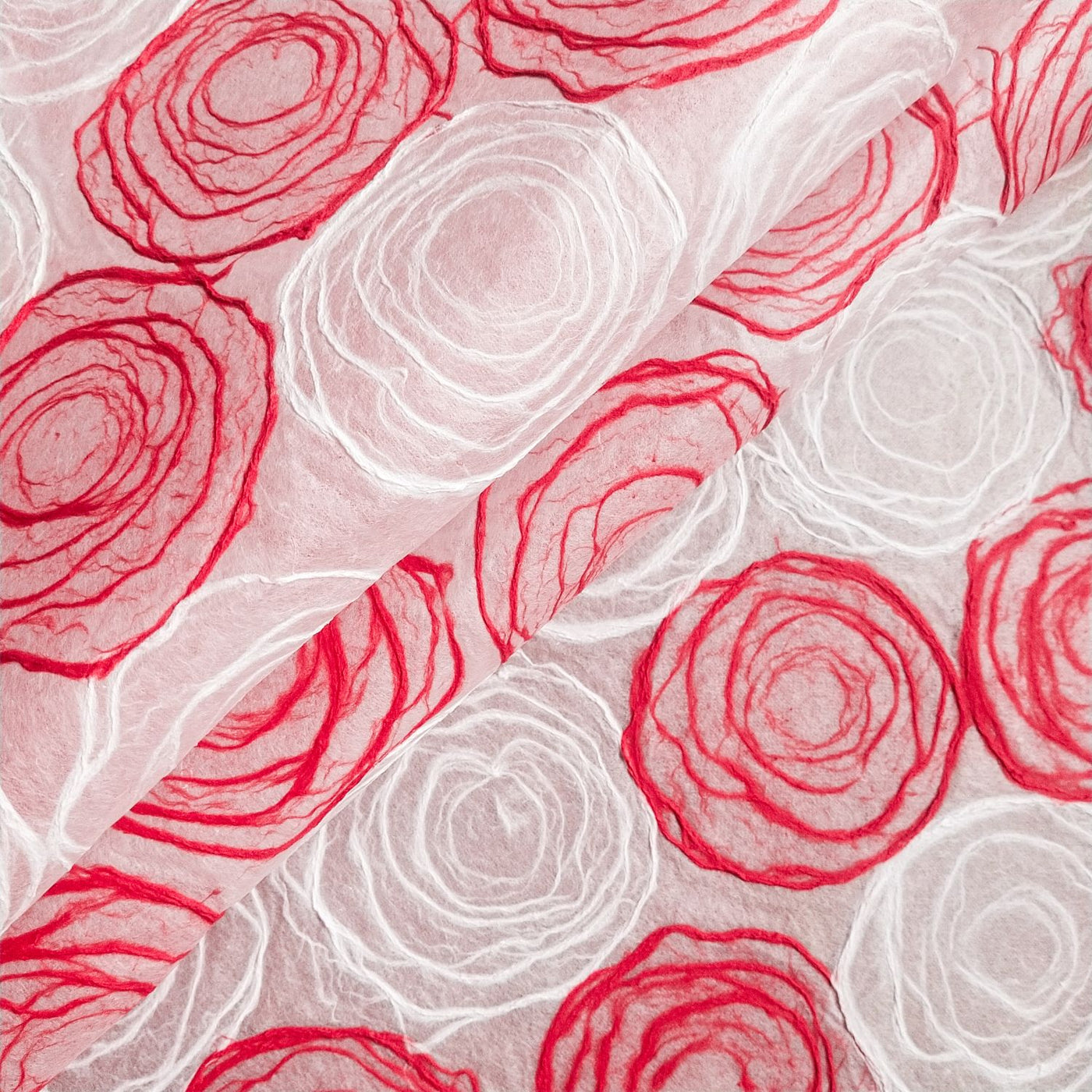 Papel Rose Kozo hecho a mano (rojo y blanco)