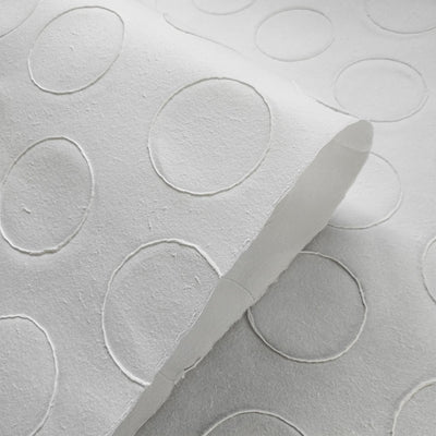 Handmade Circle Marking Kozo Mulberry Paper (White)