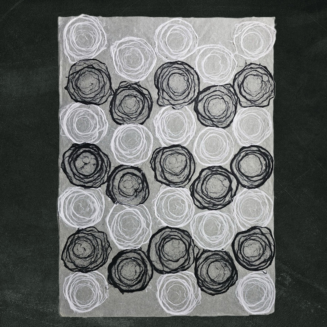 Handmade Rose Kozo Mulberry Paper Black White