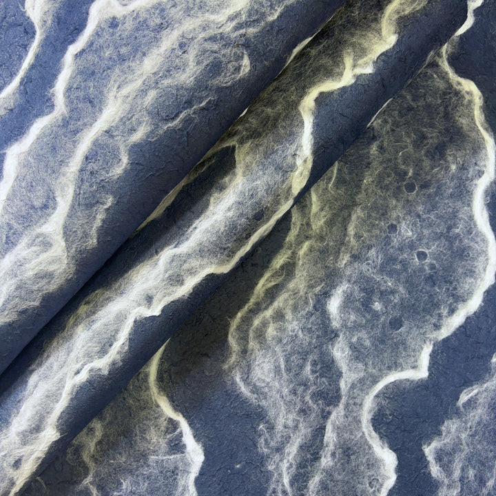 Ocean Script Handmade Kozo Paper (Blue)