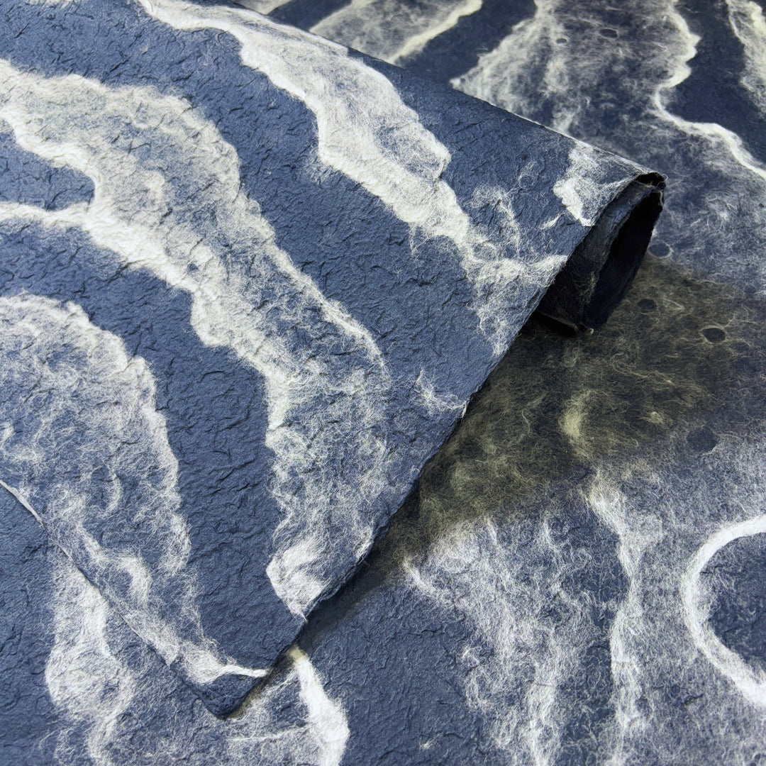 Ocean Script Handmade Kozo Paper (Blue)