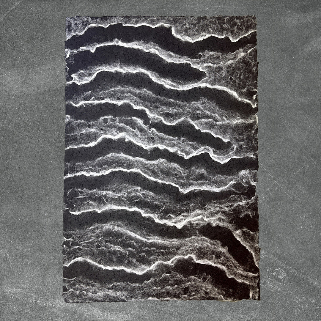 Ocean Script Handmade Kozo Paper (Black)