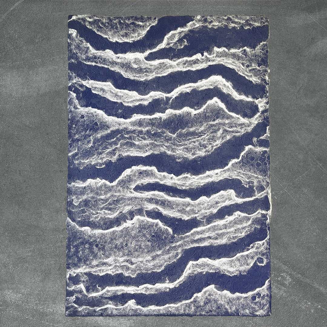 Ocean Script Handmade Kozo Paper (Blue)