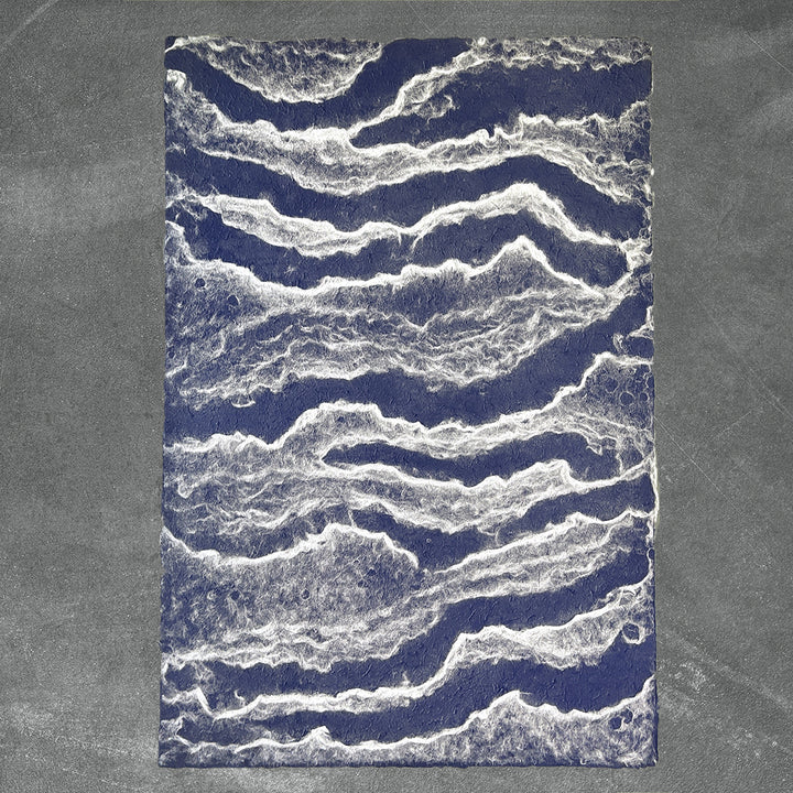 Ocean Script Handmade Kozo Paper (Blue)