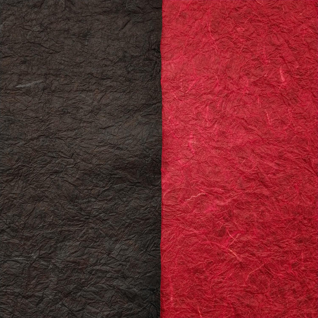 Double-sided Momigami Mulberry Paper (Black and Red)