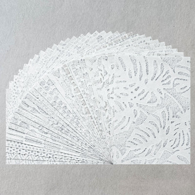 A4 Handmade Lace Kozo Paper Pack (30 sheets, 15 designs)